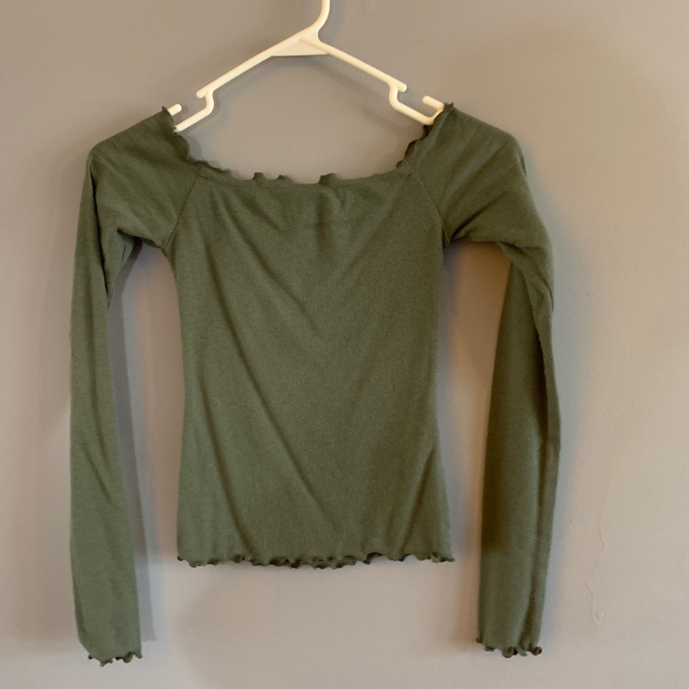 cropped off the shoulder top